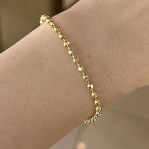 New Petite 14k gold plated Elegant Gold Beaded Bracelet